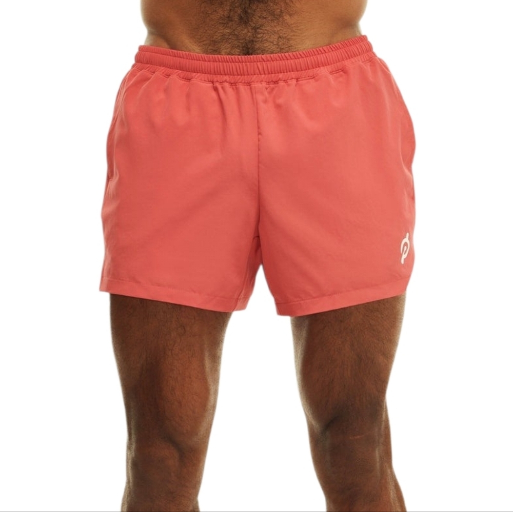 PELOTON X FOURLAPS 5" LINED BOLD RUNNING MENS SHORT XL ORANGE Like New